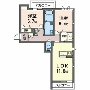 クラージュ WEST【3階】の間取り
