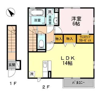 ペルーシェ B棟【2階】の間取り