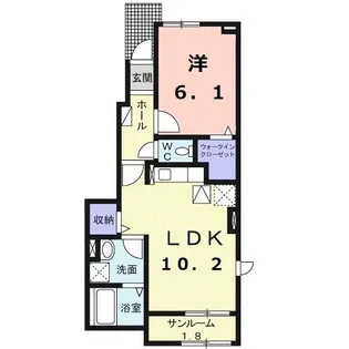 グランディールK.K VI【1階】の間取り
