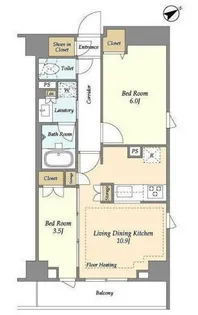 市谷台町坂フロント【3階】の間取り