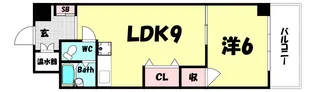 花隈ダイヤハイツ【9階】の間取り