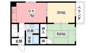 カーサ楠1【1階】の間取り