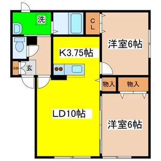 メゾンドショード【1階】の間取り