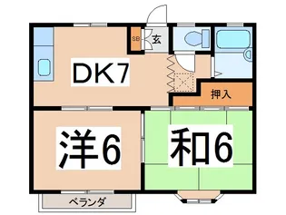 ボンブールハイツD【2階】の間取り