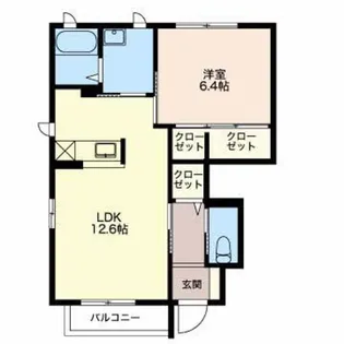 シャーメゾン リザイア B【1階】の間取り