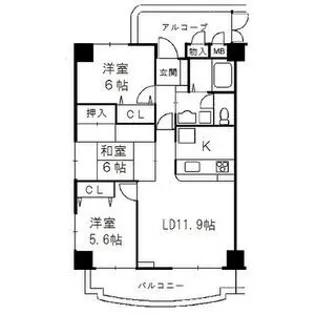 ライフ第5マンション大平台【3階】の間取り