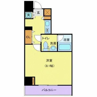 スパシエフェリーチェ川崎【9階】の間取り