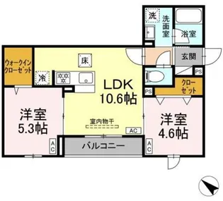 セレスティア江北II【1階】の間取り