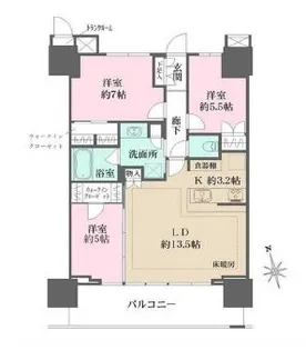津田沼ザ・タワー【37階】の間取り
