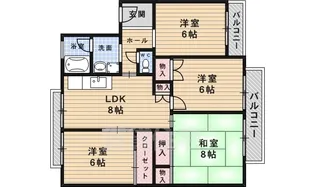 ハイツ奥山【1階】の間取り