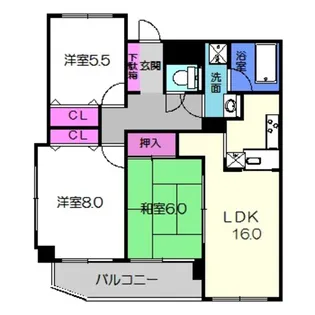 エグゼプランシュス百舌鳥【3階】の間取り