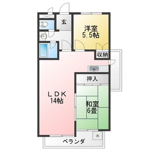 フェステ菊屋第6【6階】の間取り