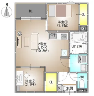 REGALEST 伊島I【3階】の間取り