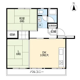 UR四箇田【4階】の間取り