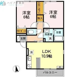 ボナール櫛ケ浜C棟【2階】の間取り