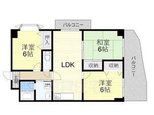 グロワール北花田【3階】の間取り