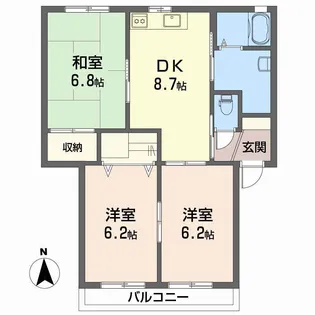 クレスト恵久美【1階】の間取り