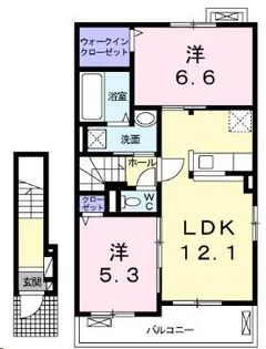 クレメント津志田【2階】の間取り