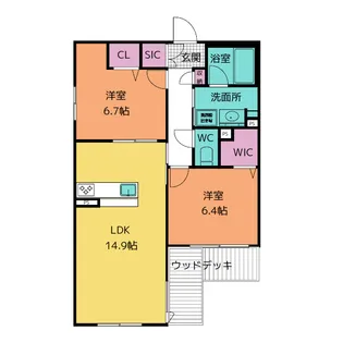 シャーメゾン リバティー【1階】の間取り