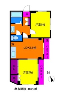 パセオ野川【2階】の間取り