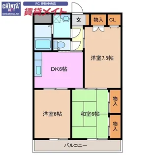 ドミール橋爪【2階】の間取り