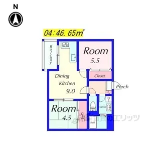 エレガンスコート下鴨【1階】の間取り
