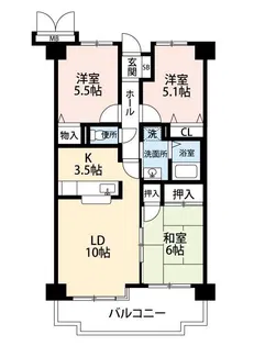 大新ヒルズ【5階】の間取り