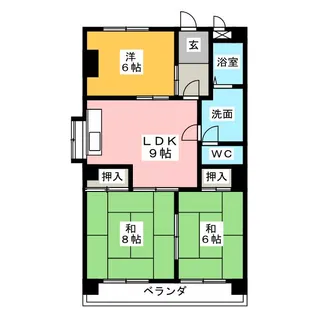ロイヤルマンション丁田【1階】の間取り