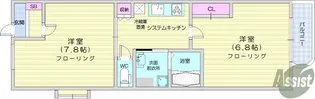 しゃとれ旭ヶ丘通り【3階】の間取り