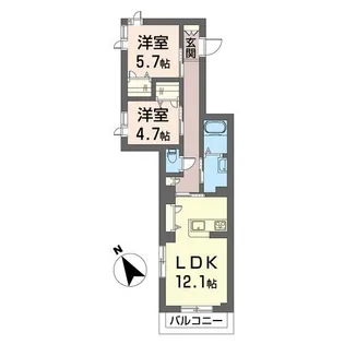 セントリビエ【2階】の間取り
