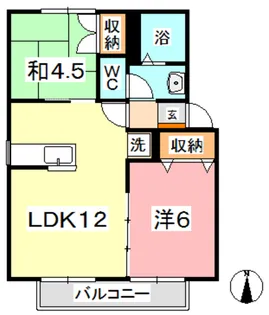 グリーンパレス藤井 A【1階】の間取り