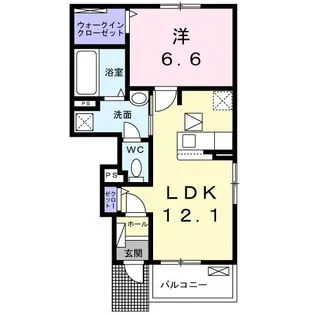 ソーレ 8B【1階】の間取り