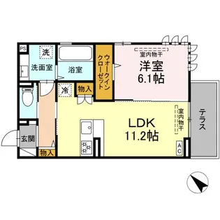 山梨県中巨摩郡昭和町西条【アパート】の間取り