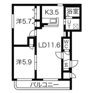 北海道札幌市西区宮の沢一条5【マンション】の間取り