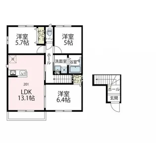 神奈川県横浜市旭区善部町【アパート】の間取り