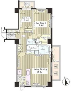 パークアクシス恵比寿【2階】の間取り