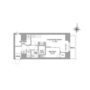 コンフォリア・リヴ南品川【7階】の間取り