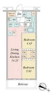 ブランシエスタ目黒中央町【5階】の間取り