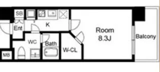 レジュールアッシュ福島【7階】の間取り