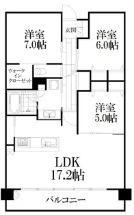 サーパス鴨江フォレストゲート【6階】の間取り