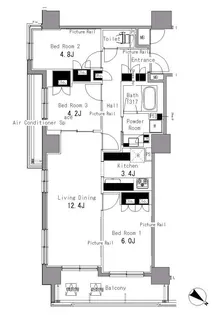 パークアクシス日本橋浜町【7階】の間取り