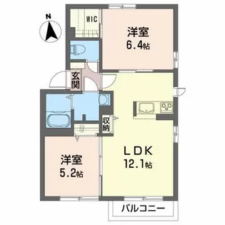2LDKの間取り画像