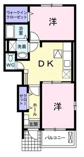 ベル・アルカンシェルB【1階】の間取り
