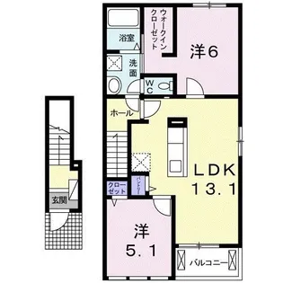広島県広島市安佐北区上深川町【アパート】の間取り