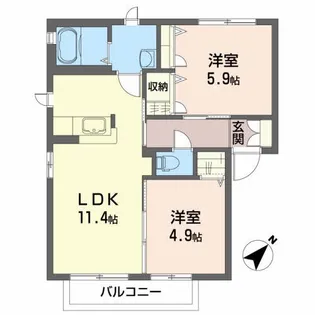サンパルク成田【2階】の間取り