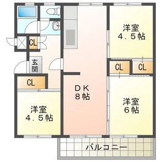 ビレッジハウス笹川48号棟【1階】の間取り