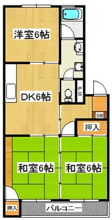 マンションなしや1号棟【2階】の間取り