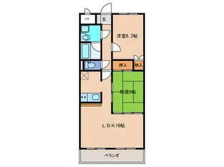メゾンドヨサミA【2階】の間取り