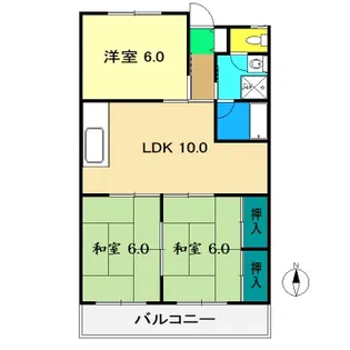カーサ一ツ橋【1階】の間取り