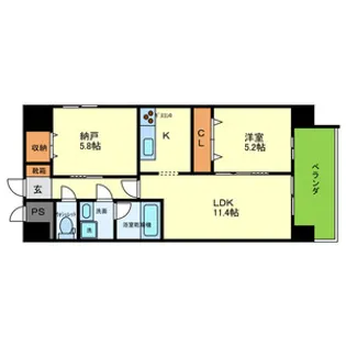 大阪府大阪市北区与力町【マンション】の間取り
